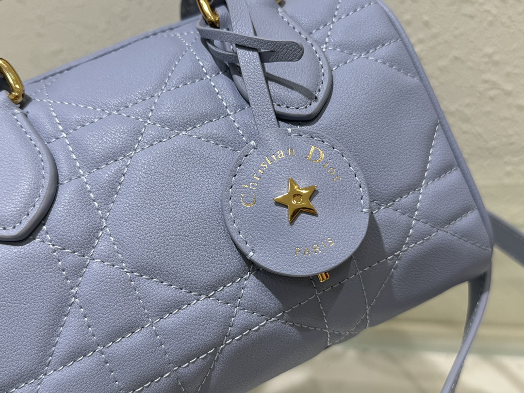 Dior Groove 20 Bag Pale Blue Macrocannage Calfskin